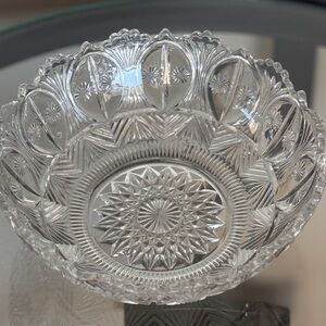 Wheat and Burr 7" Pressed Glass Bowl with Scalloped Edges